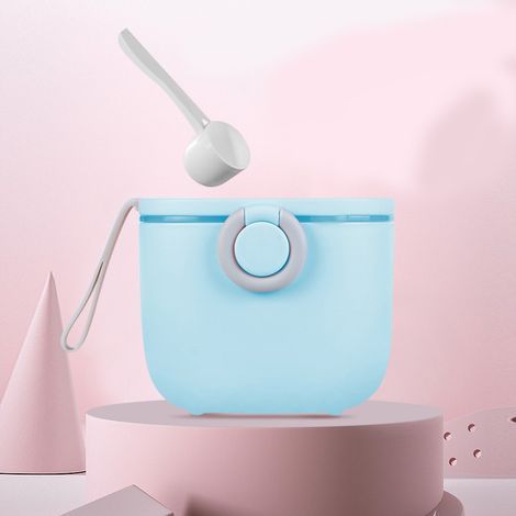Aufbewahrungsbox für Milchpulverspender, tragbarer Behälter für Babynahrung (blau) (1/5)
