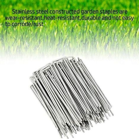 Lot de 50 fixations en acier galvanisé en forme de U, 100 mm de hauteur, 40 mm de largeur, diamètre, adaptées pour recouvrir des toiles, des grilles de barbecue, des tuyaux, des tentes, du gazon artif (1/5)
