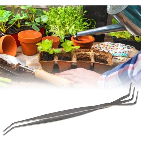 Pince à racines 2 en 1 en acier inoxydable pour bonsaï et jardinage (1/5)