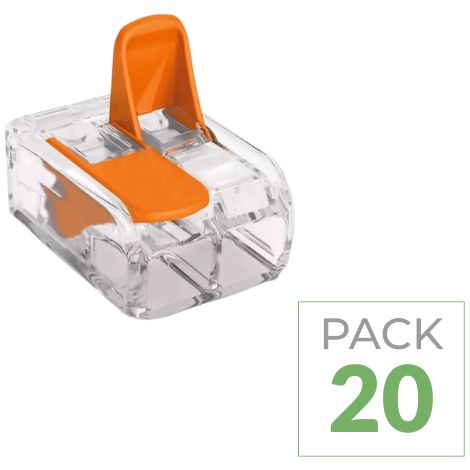 Pack de 20 - Borne de raccordement à levier 2 entrées - SILUMEN (1/2)