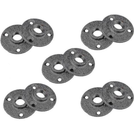 10 Stück 20 mm Gewindeflansch für Bodenanschlüsse, Eisenrohrverschraubungen, Montageflansch (1/2 3 Löcher)