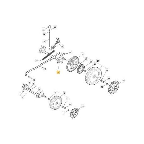 ASSE POSTERIORE CENT. RUOTE D260 ZNN D ORIGINALE STIGA - 381002871/0