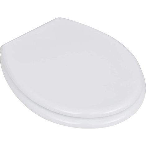 Lot de 2 Abattants adulte pour WC avec couvercles - Siège WC MDF Blanc BV229342 - BonneVie (1/5)