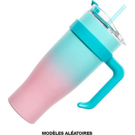 Mug de transport - XXL - 1,2L - Isotherme - Modèle aléatoire - Paille intégrée (1/5)