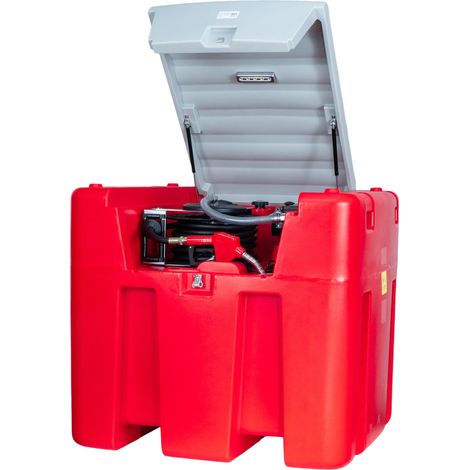 Cuve Réservoir Diesel Rouge Fioul en PE 980 L avec pompe 230 V et pistolet automatique MW Tools TDC1000230 (1/5)