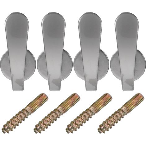 Lot de 4 crochets muraux pour rideaux alliage de zinc (1/5)