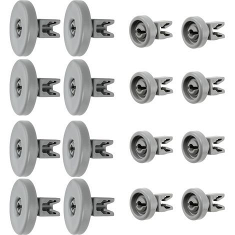 16 rotelle per cestello lavastoviglie, compatibili con Ikea DW60 RDW60, 8 grandi da 40 mm e 8 piccole da 25 mm, pezzo di ricambio (1/5)