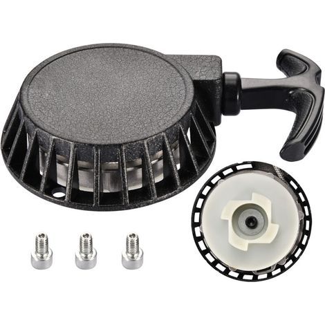 Démarreur à rappel en alliage d'aluminium pour 40/44-6 2 temps 47cc 49cc Mini Moto Chopper ATV Quad, Démarreur Nylon Mini Easy Pull avec Vis Noir (1/4)