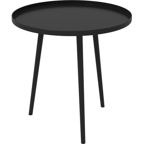 Table d'appoint d'extérieur, table de jardin, table de terrasse ronde, acier, Ø 40 x H 50 cm, noire, haute qualité pour une utilisation durable (1/5)
