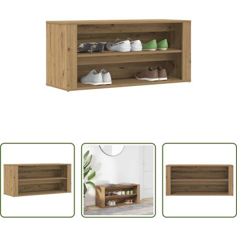 Schuhregal Holz - Schuhbank Artisan-Eiche 100x35x45 cm Holzwerkstoff (1/5)