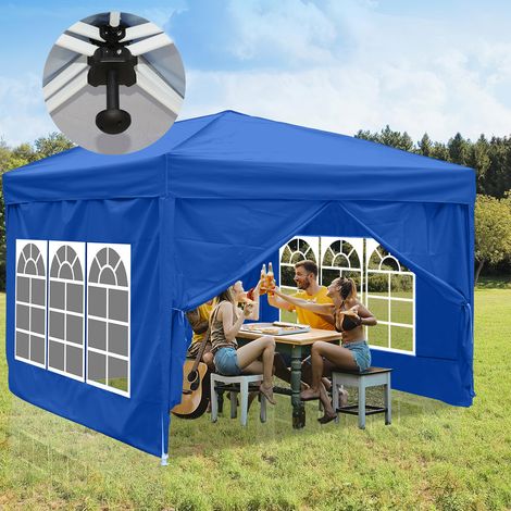SWANEW Pergolato da giardino. Tenda pieghevole. Protezione solare UV 50+. POP-UP con pareti blu 3x3m (1/5)
