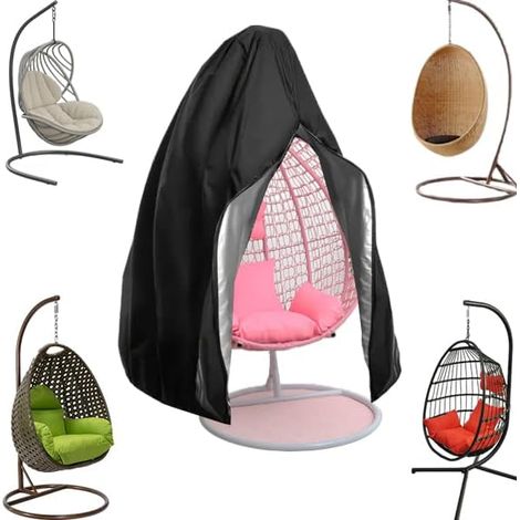 Housse de protection pour fauteuil suspendu, avec fermeture éclair, Oxford 210D, imperméable, coupe-vent, 190 x 115 cm (1/5)