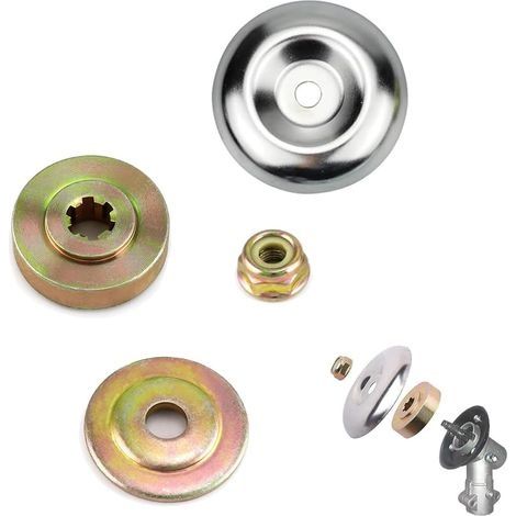 Universelle Kit Fixation écrou Lame Boîte,Tête de Débroussailleuse Universelle Accessoires,4 Morceaux Kit Ecrou Tete Debroussailleuse,Lames de Boîte Vitesse Métal, Pour Tondeuse à Gazon Brosse (1/5)