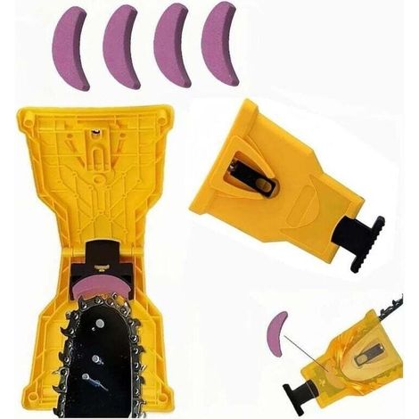 Kit per affilare la motosega con 4 pietre per affilare Affilatrice per motosega Strumento per affilare catene da 14/16/18/20 pollici (1/4)