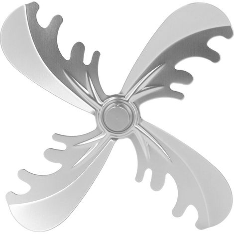 Ventilateur de cheminée à 4 pales en alliage d'aluminium pour poêle à bois, diamètre 180 mm, motif cerf de Noël argenté (1/5)