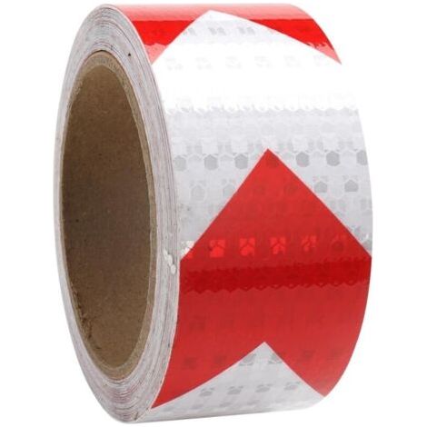 Ruban Réfléchissan Rouge et Blanc 10m x 5cm Bande Reflechissante Autocollante, Ruban Réfléchissant Adhésif, Autocollants Réfléchissants, Ruban Adhesif Reflechissant, Ruban Avertisseur Réfléchissant (1/5)