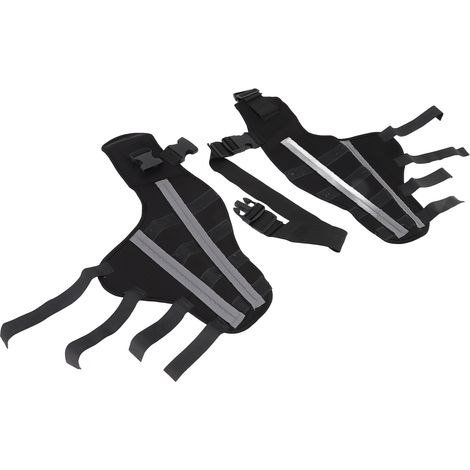 Attelle de patte arrière pour chien, réfléchissante, soulageant la douleur, stable, double support arrière, protection contre la luxation du genou, taille L (1/5)