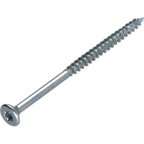Vis bois TEKOR Tête fraisée Cranté 5X70 Filetée sur 42 TORX T25 Acier zingué Pointe antifendage type 17