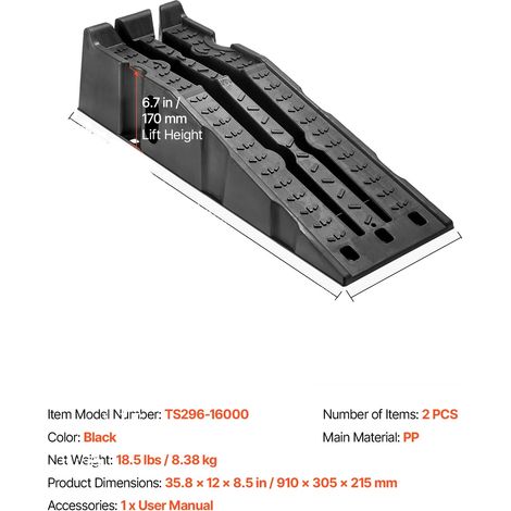 Rampes de voiture, lourdes, design bas profil, 6.6inch 2pcs (1/2)