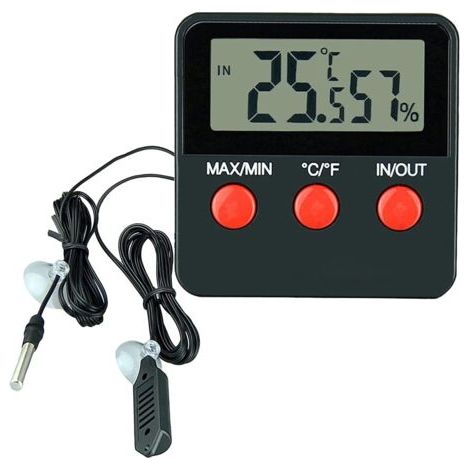 Reptiles Thermomètre Numérique Hygromètre LCD Jauge de Température et Humidité pour Animaux Domestiques Incubateur, Réservoir (1/5)