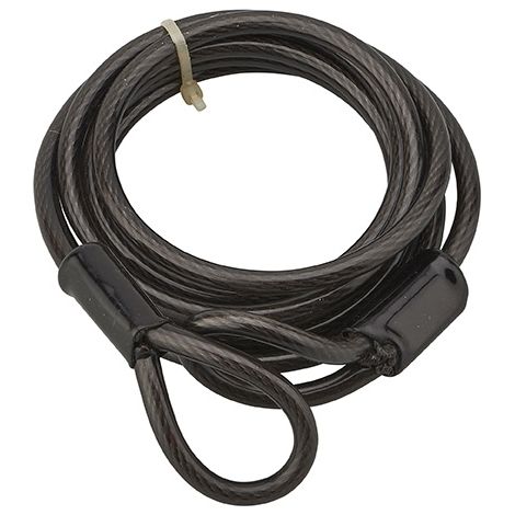 Antifurto Twisty, bici, capanni da giardino, cavo d'acciaio rivestito PVC 1,80m - THIRARD