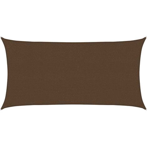 Vela Parasole Telo Ombra Parasole a Vela 160 g/m² Marrone 2,5x5 m in HDPE (1/5)