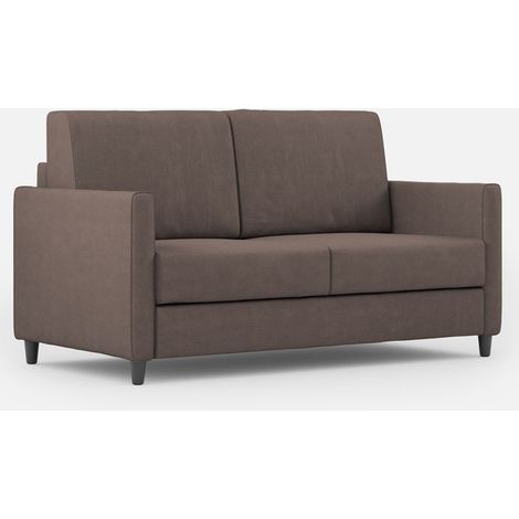 Canapé droit moderne italien tissu marron Korane - 3 tailles 158 cm-Taille 158 cm (1/5)