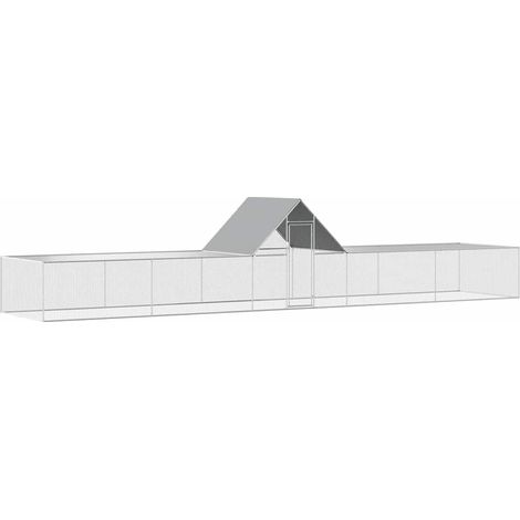 Maison Exclusive - Gallinero acero galvanizado 10x2x2 m (1/5)