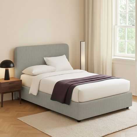 Cama de una plaza y media Telford, desenfundable, Made in Italy, gris (1/5)