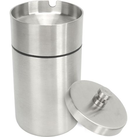 Auto-Aschenbecher mit Deckel, tragbar, abnehmbar, Edelstahl, rauchfrei, für Fahrzeuge