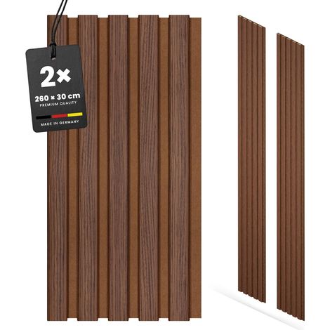 KGM Akustikpaneele 2x Ellipse Walnuss Ton in Ton 30x260 cm MDF