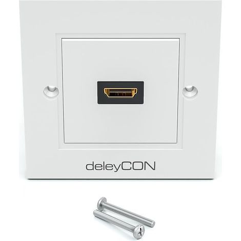 HDMI Wall Box Socket Recessed Mounting Port Full HD Support TV PS5 Soundbar Dolby HiFi 80 x 80 mm White (1/3)