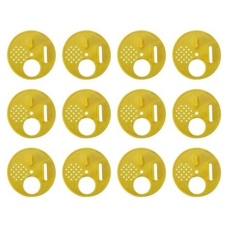 12 Pièces Disque 4 Positions en Plastique 6.8cm pour Apiculteur Apiculture Nucléi