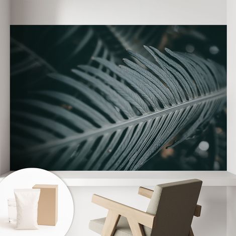 Papier peint intissé avec imprimé pour décoration intérieure pour rénovation a motif - Colle incluse gratuite Feuille verte 104x70 cm (1/5)