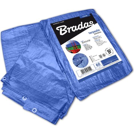 Lona azul reforzada de 4 x 5 m, 60 g/m², Bradas 8702