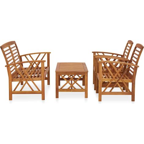 Maison Exclusive - Set Divani da Giardino 4 pz in Legno Massello di Acacia (1/5)