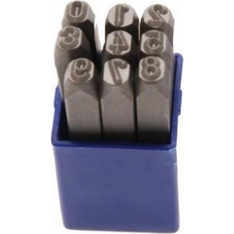 Bgs Technic – Kit de 9 chiffres à frapper 2.5 mm – Estampage fer et acier – Norme DIN 1451 – Pour création de caractères identiques (1/2)