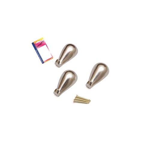 GANCI PER QUADRI A GOCCIA CROMO IN BLISTER- - mm.27, in bl.3 pz. - 12 blister