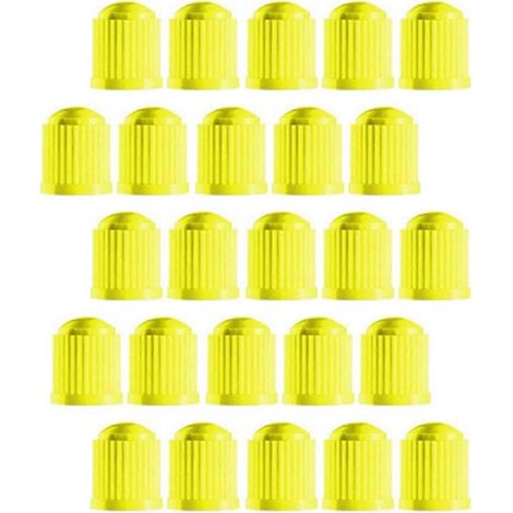 25 Stück universelle Auto-Reifenventilkappen, passend für robuste, wasserdichte LKW-Reifen, Reifenkappen für SUVs und PKWs, Grün-Yellow (1/5)