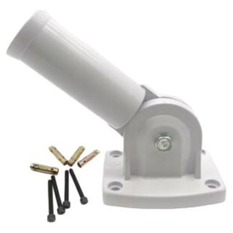 Support de drapeau en aluminium, blanc, dimensions 8,5 x 10 cm, fixation murale pour drapeau et fanion extérieur