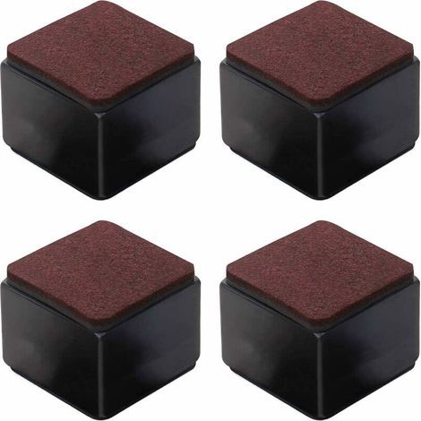 Set mit 4 selbstklebenden Möbelfüßen aus Kohlenstoffstahl – 50 mm hoch für Betten, Sofas, Kleiderschränke – Schwarze Quadrate (1/5)