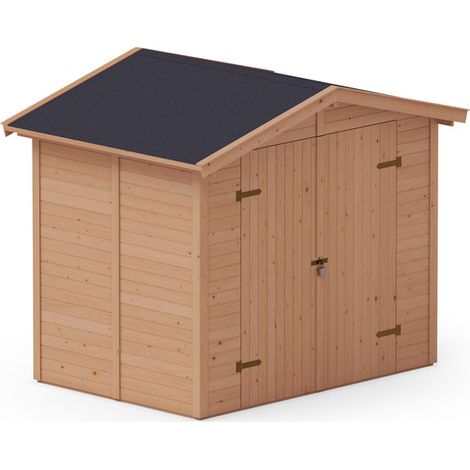 Abri de rangement en bois imprégné 244x170x181 cm – Épicéa nordique certifié FSC – Toit étanche avec feutre – Montage rapide