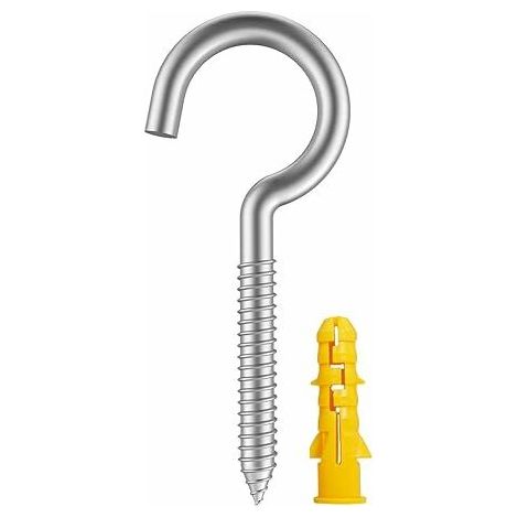Kit de 50 vis à œillet en acier inoxydable 304 pour fixation au plafond, crochets autotaraudeurs pour éclairage extérieur et de bureau (5,1 x 50 pièces) (1/5)