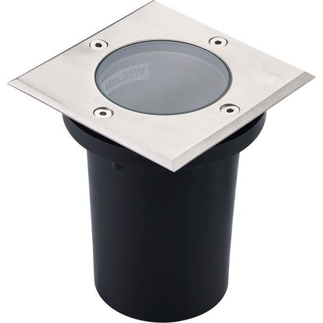 Arum Lighting – Spot encastrable extérieur sol carré IP67 en inox 304 – Compatible GU10 – Branchement 220V – Dimensions 10.8x10.8cm