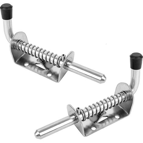 2 Pièces Loquet à Ressort, Verrou de Porte en Acier Inoxydable Dur, Loquet à Ressort Haute Résistance, Adapté aux Camions, Jardins, Entrepôts (1/5)