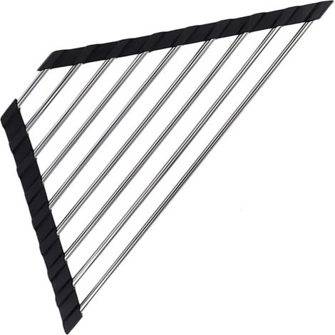Egouttoir D'Angle Pliable - En Acier Inoxydable 304 - Pour Vaisselle Et Accessoires De Cuisine - 1 Pièce