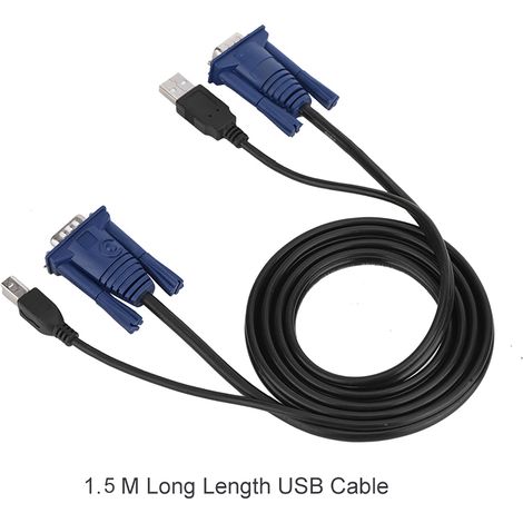 1,5 m langes USB 2.0 KVM-Kabel, multifunktional und praktisch für den PC. (1/5)