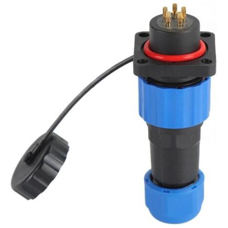 Connecteur d'alimentation industriel étanche IP68, prise aviation carrée SP165 (250V 5A) (1/5)