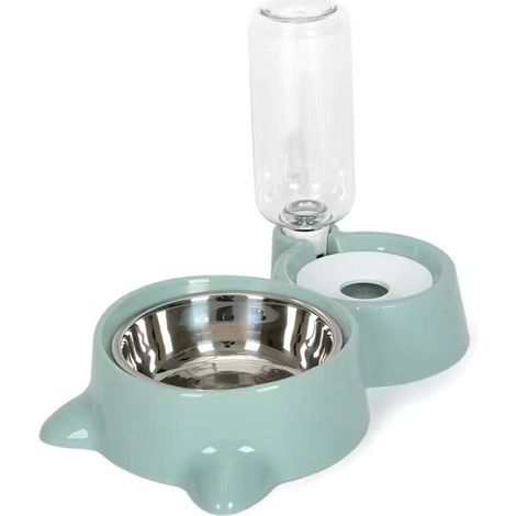 Double Bol pour Animaux de Compagnie,Compagnie Automatique Double Bol Gamelle pour Chat,Double Gamelle Chat Surleve pour Chaton Puppy