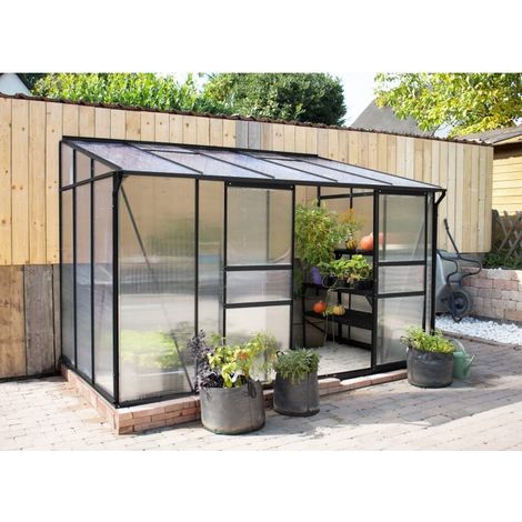 Gewächshaus Vitavia Ida 6500,Aluminium schwarz+Polycarbonat 6 mm, 201x324 H222cm von Ezooza (1/3)